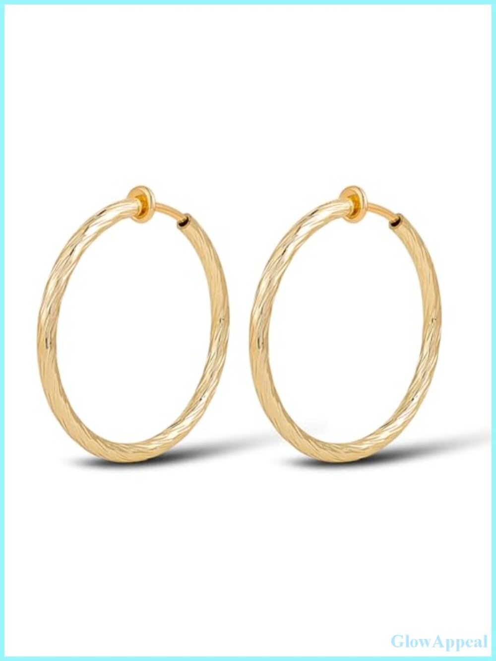 Clip On Hoop Earrings for Women Non-Pierced Ears Metal Alloy 4CM 5CM 6CM No